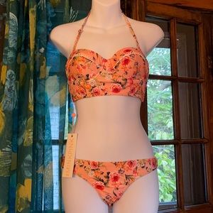 MINKPINK Swim Peachy Bloom Bra Cup Bikini Set XS